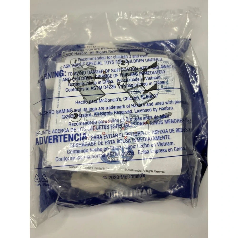 McDonalds Happy Meal Toy 2020‎ Hasbro Gaming Battleship Travel Game New Sealed